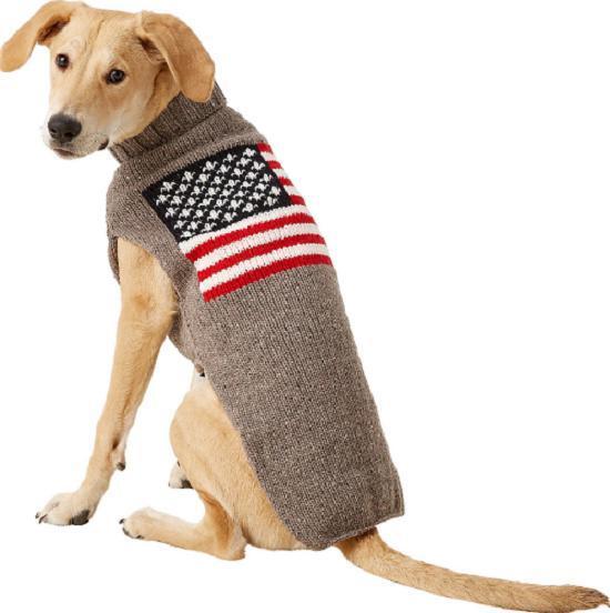 Chilly Dog American Flag Dog Sweater